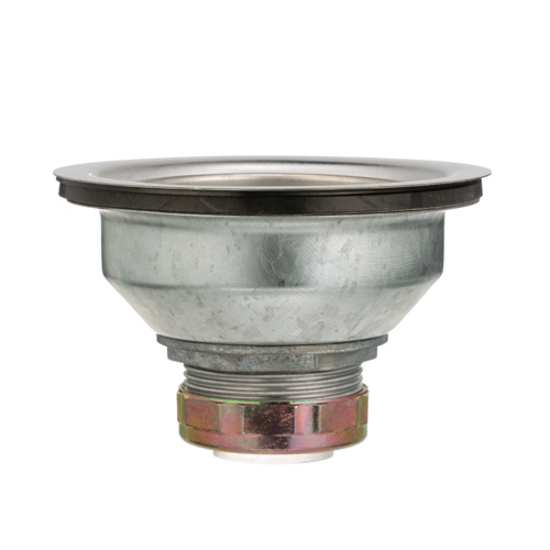 360-degree view of 14 Series Grid Style Cup Strainer w/ Shallow Locking Cup & Neoprene Stopper (Stainless Steel)