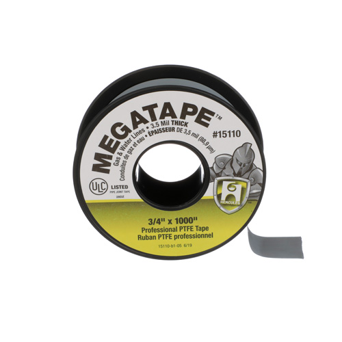 360-degree view of PTFE MEGATAPE, 3/4" x 1000" (Grey)