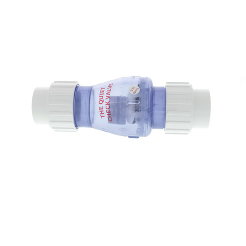 360-degree view of 1-1/2" PVC "Quiet Check" Solvent Weld w/ Union Check Valve (Clear Valve Body)