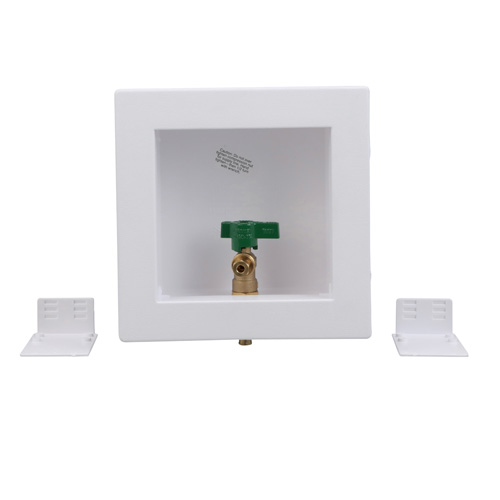 360-degree view of Square Ice Maker Outlet Box w/ 1/4 Turn Lead Free Valve (Pex Crimp)