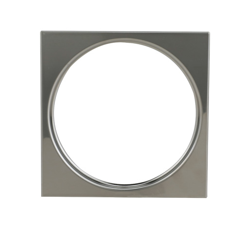 360-degree view of 4-1/4" x 4-1/4" Stainless Steel Square Tile Ring