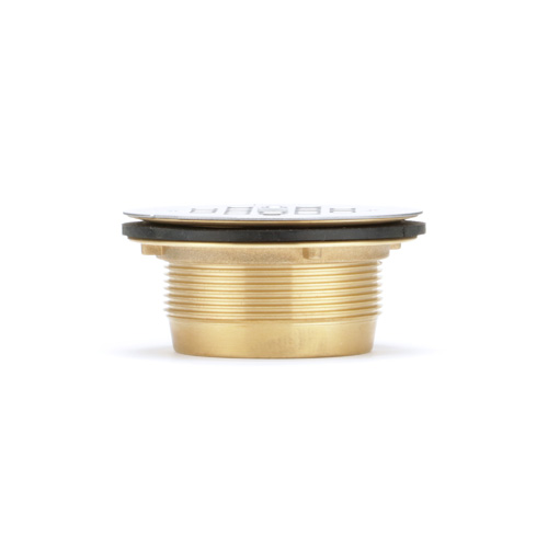 360-degree view of 2" Brass No-Calk Shower Drain with Stainless Steel Strainer