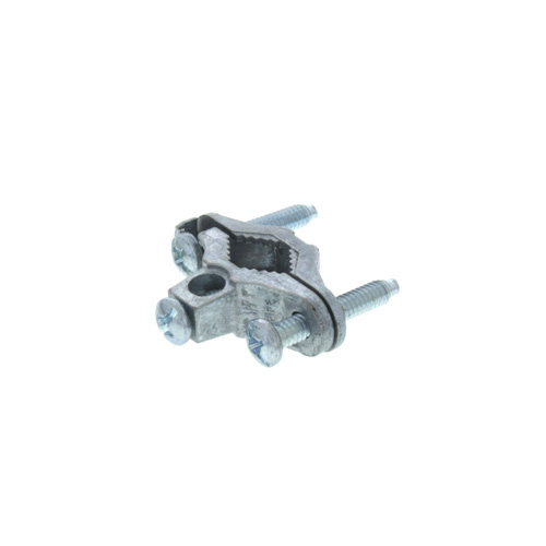 360-degree view of 1/2" to 1" Zinc Ground Clamp for Bare Wire (10 to 2 AWG)