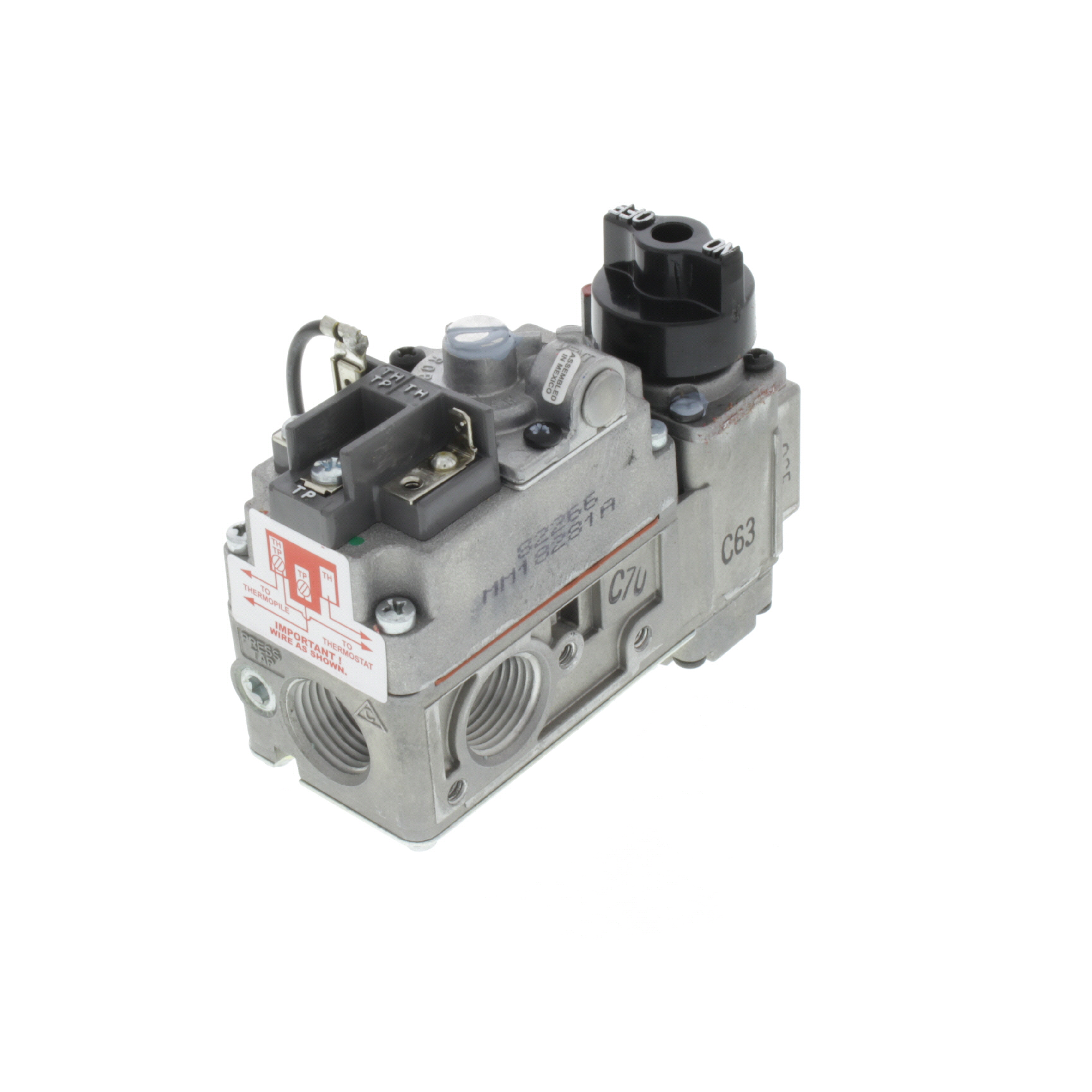 360-degree view of 1/2" X 1/2" Low Profile Millivolt Combo Gas Valve