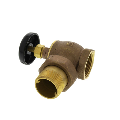 360-degree view of 1-1/4" (FIP x Male Union) Steam Angle Radiator Valve