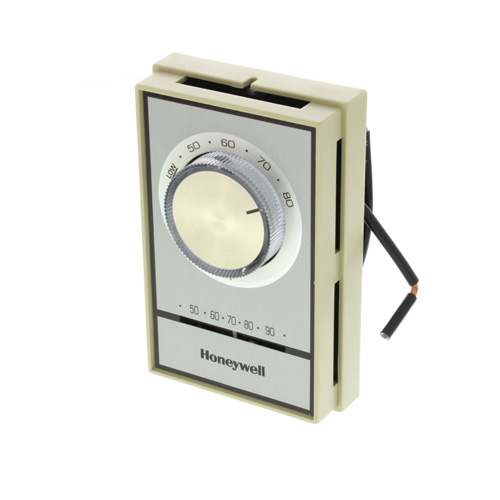 360-degree view of T498 Beige Electric Heat Thermostat, w/ Range Stops, T498A1778