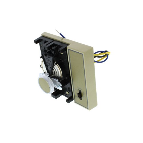 360-degree view of Fan Coil Thermostat, 2 Pipe Remote Heat/Cool changeover, w/ Thermometer (Tan)