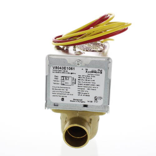 360-degree view of 3/4" Sweat Connection Zone Valve, normally closed, 8 Cv (24v)