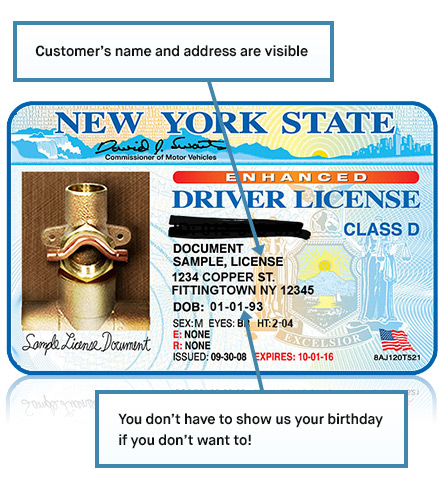 Example of properly masked credit card for order verification