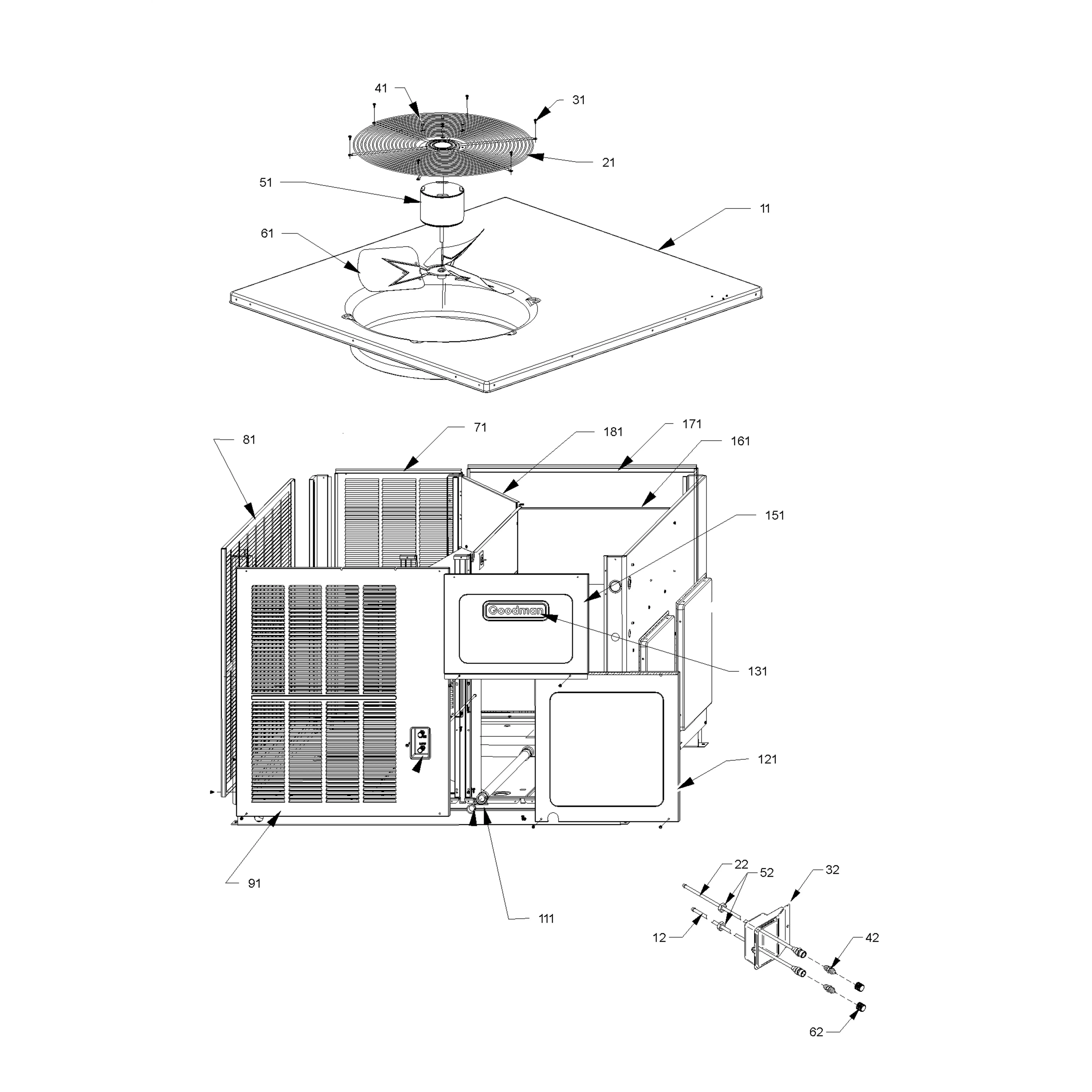 GPH1348M21AB - Goodman GPH1348M21AB - GPH1348M21AB Parts - Goodman