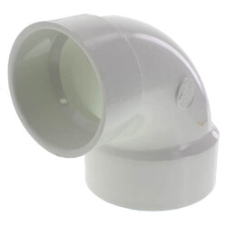 IPEX 192245 Pipe Elbow With 2 In Low Heel Inlet, 3 In, Hub, 90 Deg Angle, PVC, W