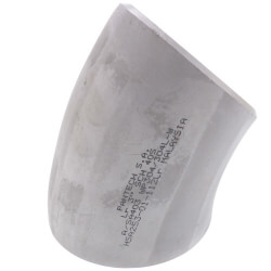 1/2" Sch 40 Stainless<br>Steel Butt-Weld 45°<br>Long Radius Elbow Product Image