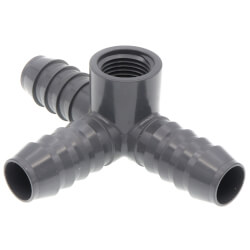 3/4" x 1/2" PVC Barbed Insert Reducing Side Outlet Tee (Insert x FIPT) Product Image