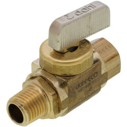 1/4" FIP x 1/4" MIP Straight Mini Ball Valve, Rough Brass (Lead Free)