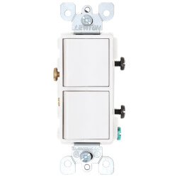 Single-Pole Decora Combination, Double Rocker Switch - White Product Image