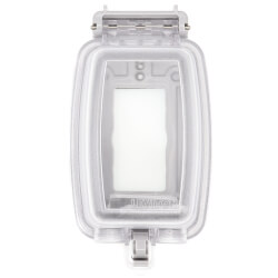 Leviton 5980-UCL Extra Duty While-in-Use Cover – Vertical, Clear, For GFCI/Decora, Duplex & Single Outlets, Weatherproof Outdoor