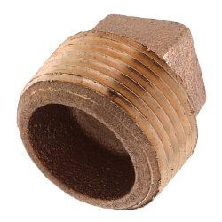 1" Brass Plug, Cored (Lead Free)