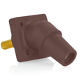 Product Image of 16 Series Panel Mount Receptacle, Female, 400A Max, 600V 45 Degree Angle, 1.125"L Threaded Stud Termination, #2-4/0 Cable Range (Brown)