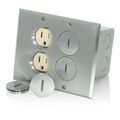 Product Image of Floor Box Assembly w/ (2) 15A Tamper-resistant Outlet/receptacle, Nickel