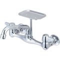 Product Image of 7-7/8"-8-1/8" Reach Tube Swivel Spout, Two Canopy Handle Wallmount Kitchen Faucet, 6" Tube Spout