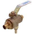 Product Image of 3/4" LFBRVM1 PEX Crimp x PEX Crimp x Barb Combination Ball Valve and Relief Valve, 125 PSI (Lead Free)