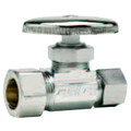 Product Image of 1/2" Nom Compression (5/8" OD) x 3/8" OD Compression Straight Stop Valve - LF894013, No Lead (Chrome)