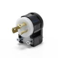 Product Image of 15A, 125V NEMA L5-15P, 2P, 3W, Locking Plug, Grounding, Angle (Black/White)