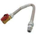 Product Image of Model 30-3135-18 1/2" ID (5/8" OD) Stainless Steel Gas Connector 1/2" MIP x 1/2" FIP Ball Valve (18" Length)