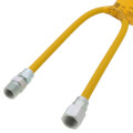 Product Image of Model 10C-3132-24 1/4" ID (3/8" OD) Yellow Coated SS Gas Connector 1/2" MIP x FIP (24" Length)