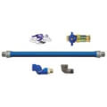 Product Image of Model 16100BPQSR48 1" ID (1-1/4" OD) Blue Hose Moveable Foodservice Gas Connector + Swivel MAX (48" Length)