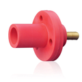 Product Image of 15 Series Cam-Type Male Panel Mount Receptacle, 0.75" Threaded Stud Termination, 90-Degree, #8, #2 AWG, 150A Max, Type 3R When Mated (Red)