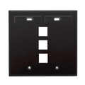 Product Image of Dual-Gang Quickport, Wallplate w/ ID Windows, 3-port (Black)