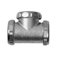 Product Image of 1-1/2" Brass Chrome-Plated Center Outlet Waste Slip Joint Tee, 20 Gauge, 8481