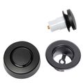 Product Image of True Blue Bath Waste Trim Kit w/ Touch Toe Stopper, Finished Drain Spud (Matte Black)