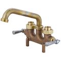 Product Image of 1/2" FNPT Two Lever Handle Laundry Faucet 6" Reach Tube Swivel Spout, 3-1/2" Centers, Straddle Legs