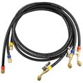 Product Image of 60" Low Loss Black Refrigerant Charging Hose w/ Shut-Off Valve, 1/4" x 5/16" SAE (Set of 3)