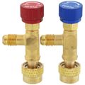 Product Image of Charging Hose Shut-Off Valve w/ (1) 1/4" SAE Male Thread x 5/16" SAE Female Thread & (1)5/16" SAE Male Thread to 1/4" SAE Female Thread