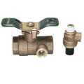 Product Image of LFFBV-TC-TH 1" 2-Piece Full Port Threaded Ball Valve w/ Test Cock & Tee Handle (Lead Free)