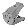 Product Image of NEMA 5-15p 2-pole, 3-wire Grounding Connector, Clamptite Hinged Design, Thermoplastic (Gray)