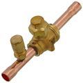 Product Image of 3/8" ODF BVSS-038T Refrigeration Ball Valve w/ Access Valve, Brass Locking Seal Cap