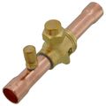 Product Image of 3/4" ODF BVSS-034T Refrigeration Ball Valve w/ Access Valve, Brass Locking Seal Cap, Thread Holes