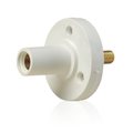 Product Image of 15 Series Cam-Type Female Panel Mount Receptacle, 0.5" Threaded Stud Termination, 90-Degree, #8, #2 AWG, 150A Max, Type 3R When Mated (White)