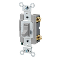Product Image of 20A, 120/277V Toggle Framed Single-pole AC Quiet Switch, Commercial Spec Grade, Grounding, Side Wired, (Gray)