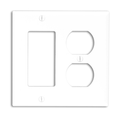 Product Image of 2-Gang Wallplate, 1-duplex 1-Decora/GFCI Combination, Standard Size, Thermoplastic Nylon, Red