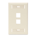 Product Image of Single-Gang Quickport, Wallplate w/ ID Windows, 2-port (Light Almond)