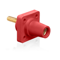 Product Image of 16 Series Female Panel Receptacle, Cam-Type, 90-Degree, Threaded Stud Length, 1.5", Taper Nose, 400A Max, Cable Range, #2 to 4/0 AWG (Red)