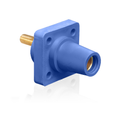 Product Image of 16 Series Female Panel Receptacle, Cam-Type, 90-Degree, Threaded Stud Length, 1.125", Taper Nose, 400A Max, Cable Range, #2 to 4/0 AWG (Blue)