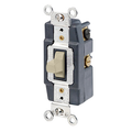 Product Image of 15A, 120/277v, Toggle 2-throw Ctr-off Maintained Contact 2-pole AC Quiet Switch (Ivory)