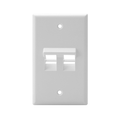 Product Image of Angled Single-Gang Quickport, Wallplate, 2-port (White)