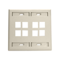 Product Image of Dual-Gang Quickport, Wallplate w/ ID Windows, 8-port (Ivory)